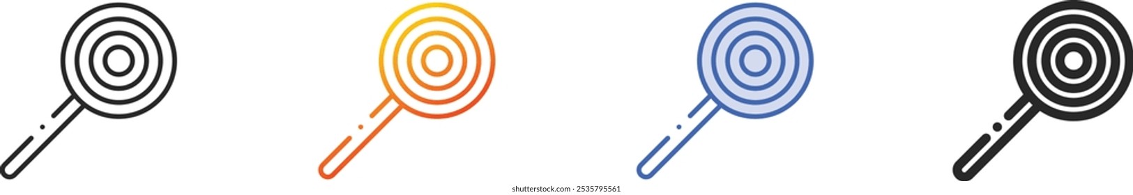 lollipop icon.Thin Linear, Farbverlauf, blauer Strich und fett Stildesign einzeln auf weißem Hintergrund