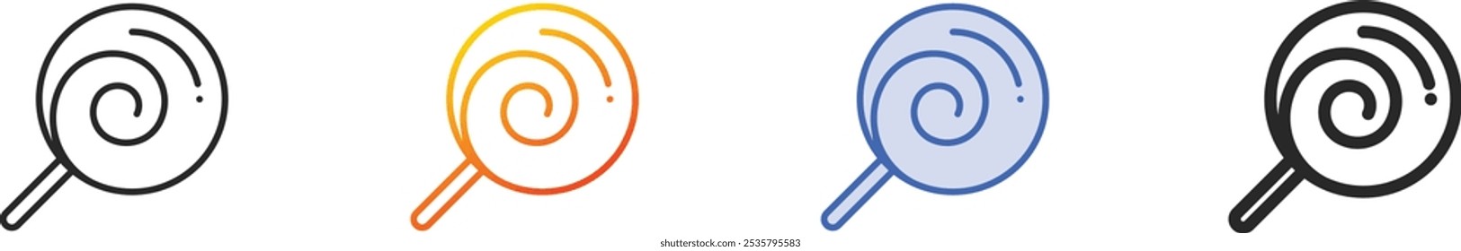 lollipop icon.Thin Linear, Gradient, Blue Stroke and bold Style Design Isolated On White Background