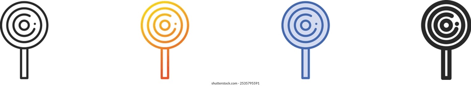 lollipop icon.Thin Linear, Gradient, Blue Stroke and bold Style Design Isolated On White Background