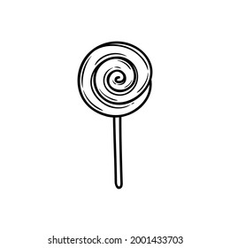 lollipop illustration image with doodle concept