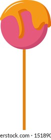 Lollipop, illustration, vector on white background.