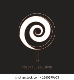 Lollipop Isolated on brown background.