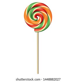 Lollipop Isolated on White Background. Vector Realistic Illustration.