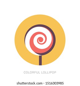 Lollipop Isolated on White Background. Yellow theme concept
