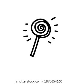  Lollipop isolated on a white background. Candy on a stick. vector illustration in doodle style. design for valentine's day, halloween, new year, holidays