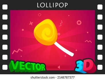 Icono de diseño isométrico Lollipop. Ilustración web de vectores. 3.ª colorida concepción
