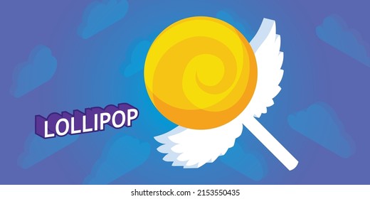 Lollipop isometric design icon. Vector web illustration. 3d colorful concept
