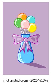 Lollipop jars vector illustration hand drawing 