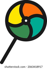 Lollipop Line Filled Vector Icon Design

