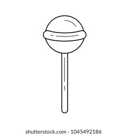 Lollipop line icon isolated on white background. Vector line icon of lollipop stick for infographic, website or app.