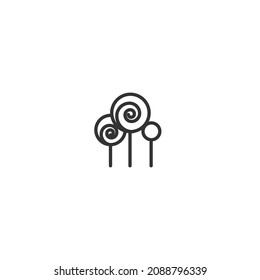 lollipop line icon, outline vector sign, pixel perfect icon