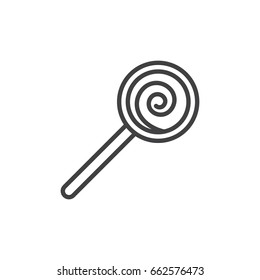 Lollipop line icon, outline vector sign, linear style pictogram isolated on white. Symbol, logo illustration. Editable stroke. Pixel perfect