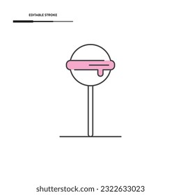 Lollipop Line Icon Vector Design.