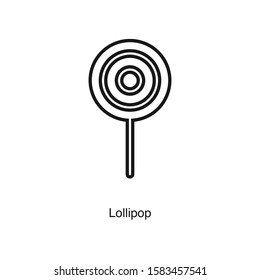 Lollipop linear icon vector on white background. Sweet black icon illustration