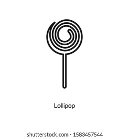 Lollipop linear icon vector on white background. Sweet black icon illustration