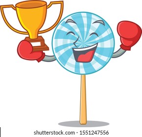 lollipop in a mascot boxing winner candy basket