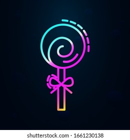 lollipop en un icono de estilo nolan. Línea delgada simple, contorno vectorial de iconos de cumpleaños para ui y ux, sitio web o aplicación móvil