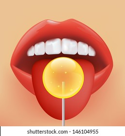 lollipop on a face