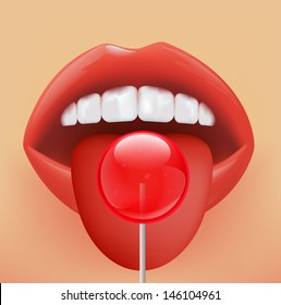 lollipop on a face
