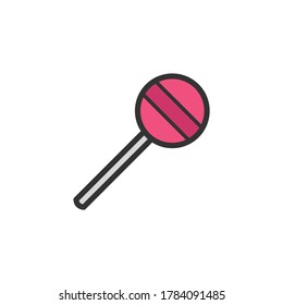 Lollipop-Umriss-Symbol. Farbvektorsymbol.
