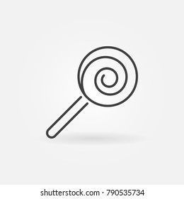 Lollipop outline icon. Vector candy concept symbol or logo element in thin line style