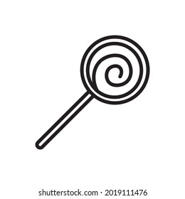 Lollipop Outline Icon Vector Illustration