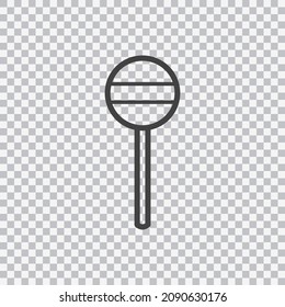 Lollipop outline icon. Vector isolated on transparent background.