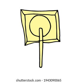 lollipop in pack - vector hand drawn sketch