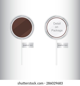 Lollipop Packaging Design : Plastic Transparent Box : Vector Illustration Template