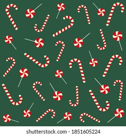 Lollipop pattern. Candy christmas background