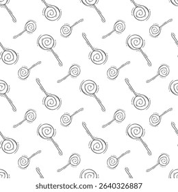 lollipop pattern. doodle candy seamless pattern. Doodle lollipop background
