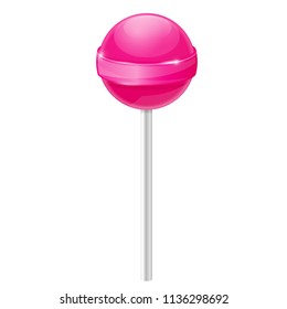 Lollipop. Pink candy. Vector 3d illustration isolated on white background