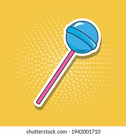 lollipop in pop art style sticker