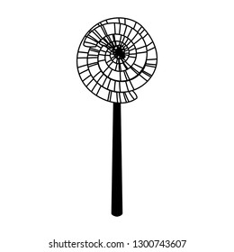 lollipop round candy in black and white
