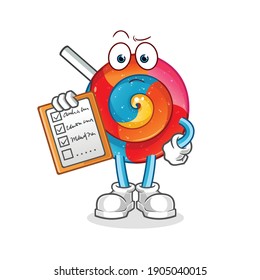 lollipop schedule list vector. cartoon character