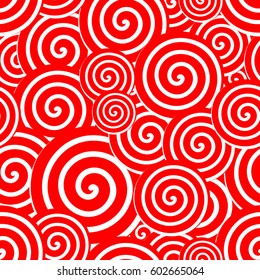 Lollipop seamless pattern, flat design template, vector illustration