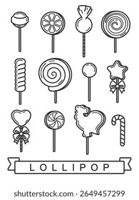 Lollipop set. Collection icons lollipop. Vector