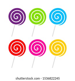 Lollipop set isolated on white background. Vector illustration.