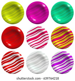 Lollipop set isolated on white background. Vector Illustration