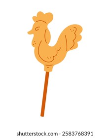 Lollipop in the shape of a cockerel color. Hand drawn clip art for your project.