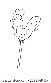 Lollipop in the shape of a cockerel. Hand drawn clip art for your project.