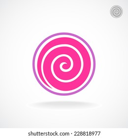 Lollipop sign. Hypnosis spiral logo.