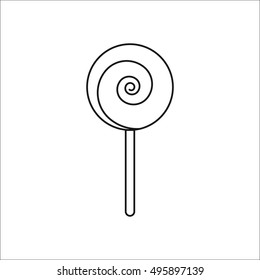 Lollipop sign line symbol icon on background