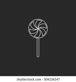 Lollipop sign line symbol icon on background