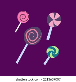 lollipop silhouette isolated vector illustration. Element for halloween needs