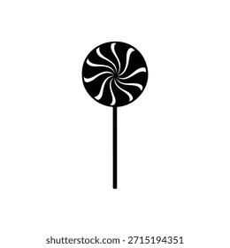 Diseño plano del Vector de la silueta del Lollipop en el fondo blanco.