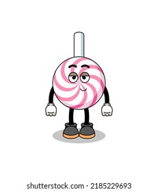lollipop spiral cartoon couple with shy pose , character design