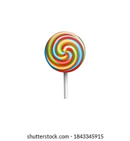 Lollipop mit Spiralmuster. Vektorgrafik einzeln auf weißem Hintergrund