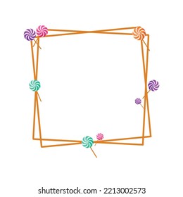 Lollipop Square Frame Background Colorful