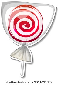 Lollipop sticker on white background illustration